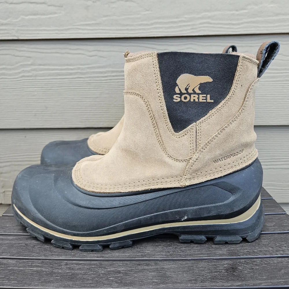 Sorel Buxton Pull On Waterproof Snow Boots Black Tan Brown Winter Delta Men 10.5